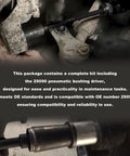 Air Powered Truck Anchor Pin Bushing Kit With Long And Short Driver Sets Two Piece Fits One Three Eighths Inch Anchor Bushings Eleven Point Five Inch Drive Pneumatic Bushing Driver For Easy Removal And Installation showing close-up of tool in use