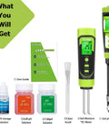 4 In 1 Soil PH Moisture EC Tester With Temperature For Indoor Outdoor Garden Lawn Potting Farm Digital Soil Test Kit contents