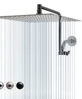 12 Inch Rain Shower Head With Adjustable Extension Arm All Metal 304 Stainless High Pressure Rainfall Shower Head Large Square Waterfall Fixed Shower Head Oil Rubbed Bronze Finish Spa Quality Shower Upgrade For Home.