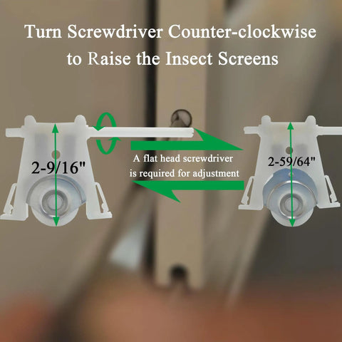 No Fuss Heavy Duty Lower Sliding Screen Door Roller Assembly With 1-1/4 Inch Nylon Concave Wheels for Quick Patio Door Glide adjustment guide.