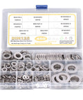 450Pcs Flat Washer Assortment Kit 304 Stainless Steel Washers M3 Through M16 in One Handy Set with organized compartments