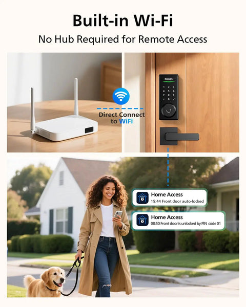 Heavy Duty WiFi Smart Door Lock Featuring Fingerprint Sensor Entry And Keyless Access Straight Up Solid Home Security With Seamless Mobile App Monitoring Real Time Open Close Alerts And Total Hub Free Setup