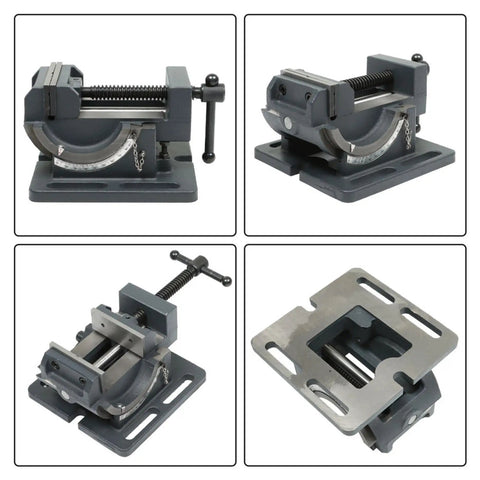 Badass 3 Inch Cradle Style Bench Vice Featuring A Slick Tilting Jaw And Adjustable Angle Pivot For Heavy Duty Workshop Grinding And Metal Fabrication Projects, showing multiple angles and features.