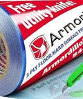 Heavy Duty 3 Ply Floor Protection Film for Hardwood Floors 36 Inch by 200 Feet Blue Clear Roll with free utility knife