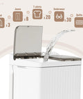 Portable Twin Tub Washing Machine Featuring A 28 Lb Washer And Spin Dryer Combo For Straight Up No Sweat Laundry Simultaneous Wash And Spin Cycle Compact Design For Busy Households with water filling.
