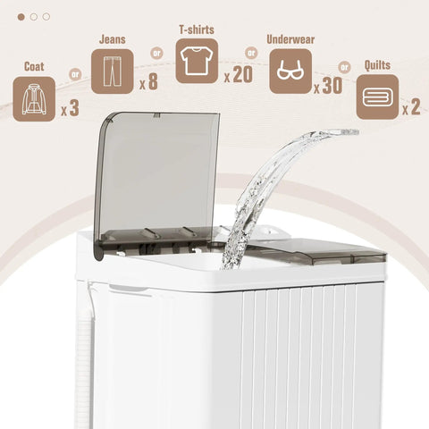 Portable Twin Tub Washing Machine Featuring A 28 Lb Washer And Spin Dryer Combo For Straight Up No Sweat Laundry Simultaneous Wash And Spin Cycle Compact Design For Busy Households with water filling.