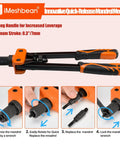 Top Shelf 14 Inch Heavy Duty Rivet Nut Tool With Easy Change Mandrels And Nose Pieces Perfect For Tight Spots Includes 70 Rivnuts Plus Metric And Sae Sets In A Sturdy Carrying Case You Will Love This Durable Hand Riveter Kit, quick-change mandrel close-up