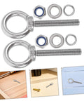 Built Like A Tank Stainless Steel Eye Bolts M10x60 Heavy Duty Hardware Kit with locking nuts and washers displayed.