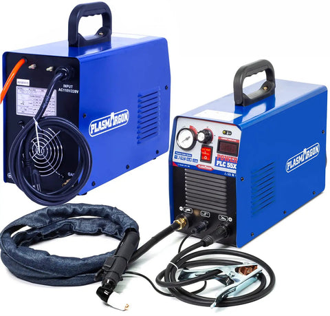 Dual Voltage Plasma Cutter 55 Amp PLC55 IGBT Inverter Portable 110V 220V Air Cut Tool For Metal Half Inch Clean Cut With Intelligent Digital Display Fast Cutting Lightweight No Fuss On The Go For DIY And Pro Workshops
