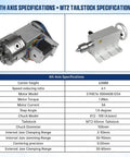 4th Axis Specifications including MT2 tailstock and motor details for Heavy Duty Cnc Milling 4Th And 5Th Axis Rotary Table Featuring 100Mm Three Jaw Chuck.