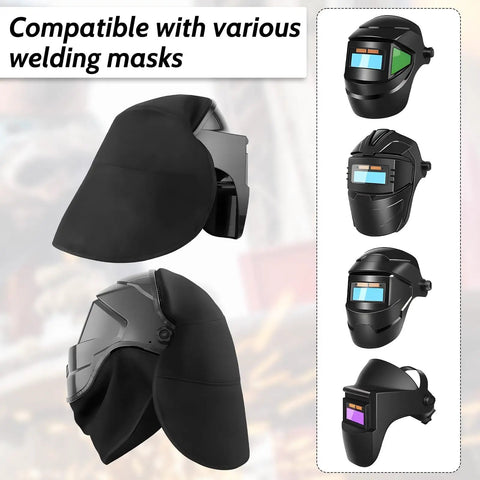 Two Pack Welding Helmet Cover And Bib Set With Extended Seal For Full Protection Flame Resistant Fabric Press Fit Design