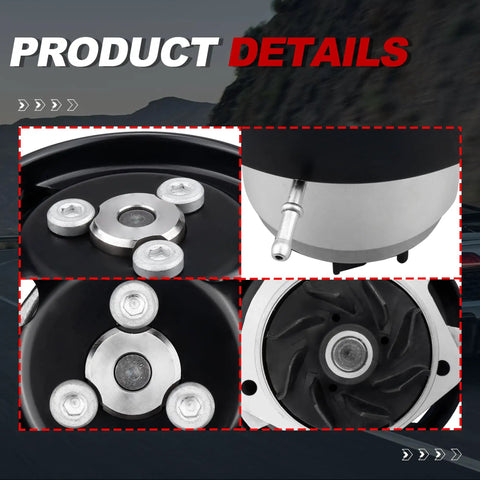 Close-up view of Premium Engine Water Pump With O Ring For Volkswagen Atlas showing mounting points and impeller design.