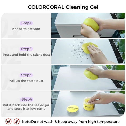 Steps for using Universal Cleaning Gel For Keyboards Electronics Gadgets Cars And More Safe Dust Remover Kit 160g