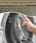 Hand holding clothes in dryer highlighting No Fuss Heavy Duty Dryer Roller Kit Replacement For Front Load And Top Load Dryers