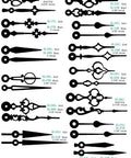 Various clock hands in gold and black for Continuous Sweep Clock Movement Repair Kit With Silent Operation DIY Friendly Easy Install