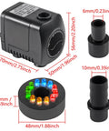 15W Submersible Water Pump With Dope LED Lights 260GPH For Pond Aquarium Water Feature Outdoor Fountain And Statuary Gardens