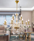 K9 Crystal Candle Chandelier 12 Light Pendant Ceiling Fixture For Dining Room Living Room Bedroom Hallway Entry Modern Glass Sparkle Lamp E12 Base Compatible Wow Factor Elegant Home Lighting