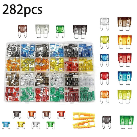 Must Have DIY Friendly Auto Repair Fuse Kit 282 Pieces Blade Standard Mini And Low Profile Automotive Fuses Zinc