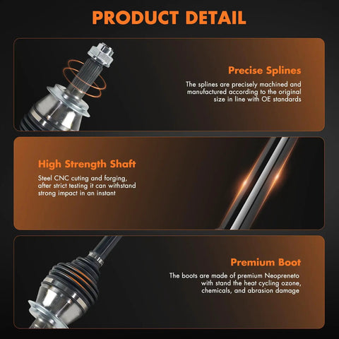Smooth Ride Front Left CV Axle Half Shaft Assembly features precise splines and a high strength shaft, suitable for Honda Civic 06-15.
