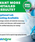 Lead In Solids Combo Test Kit for homes and pros with lab testing feature, showing lab technician handling samples.
