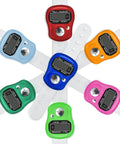 Pocket Electronic Finger Counter With LCD Display Lightweight Resettable Hand Tally Clicker Zero To Ninety Nine Thousand in multicolor.