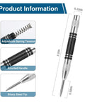 Detailed view of Two Pack Heavy Duty Automatic Center Punch, 5 Inch Premium Steel Spring Loaded Center Hole Marker Tool for Metal, Wood, Plastics, Glass, Adjustable Impact Scriber