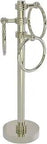 Vanity Top 3 Towel Ring For Guest Towels In Polished Nickel, Solid Brass With Dotted Accents, Heavy Base Mount, freestanding