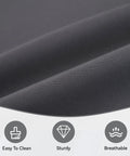 14 Piece Waterproof Patio Cushion Covers For Outdoor Furniture With Zipper And Non Slip Bottom Covers Only For Full Sofa Makeover Fits 6 Seat 6 Back 2 Side Sectional Gray focusing on gray fabric texture, easy to clean, sturdy, breathable icons