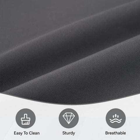 14 Piece Waterproof Patio Cushion Covers For Outdoor Furniture With Zipper And Non Slip Bottom Covers Only For Full Sofa Makeover Fits 6 Seat 6 Back 2 Side Sectional Gray focusing on gray fabric texture, easy to clean, sturdy, breathable icons