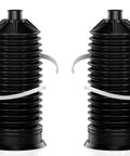 Rack And Pinion Boot Bellows For Nissan 350Z Altima Maxima Murano Infiniti G35 I30 I35 M35 M45 Q45 Replacement Part Made To Fit 2000 2011 Models With Durable Rubber Seal No Fuss Easy Install, showing black rubber sleeves with clamps.