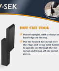 1 Inch Blacksmith Anvil Hardy Hole Tools Set With Hot Cut, durable steel tool shown upright and angled.