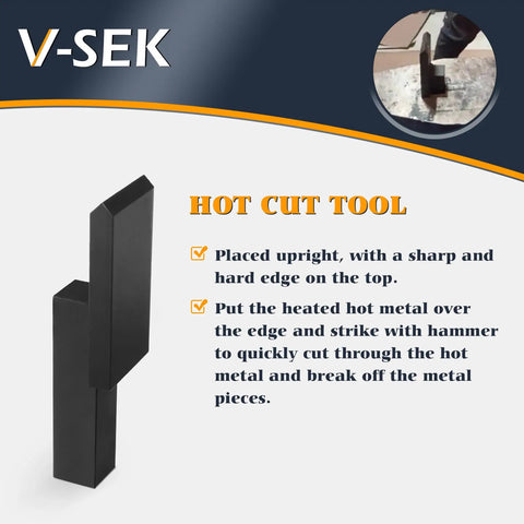 1 Inch Blacksmith Anvil Hardy Hole Tools Set With Hot Cut, durable steel tool shown upright and angled.