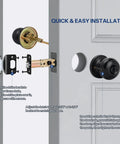 Keyed Entry Door Knob Set Matte Black 6 Pack For Exterior And Interior Doors With Lock And Key exploded view installation