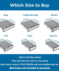 Which size to buy guide for Built Like A Tank Heavy Duty Bunkie Board For Queen Beds with dimensions for each bed size.