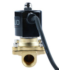 Front view of 1/2 Inch Brass Electric Solenoid Valve 110V AC Normally Closed IP67 Waterproof Heavy Duty Underwater Ready