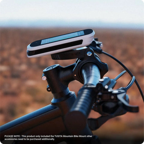 Edge Mountain Bike Mount For Garmin GPS Computers Rock Solid Bar Mount on handlebars with device attached outdoors