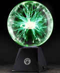 7 Inch Green Plasma Ball Touch Sensitive Nebula Thunder Lightning Globe Plug In For Parties Science Decor Props Lit Neon Glow Ball For Kids Bedroom And Home on black base