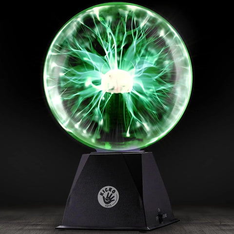 7 Inch Green Plasma Ball Touch Sensitive Nebula Thunder Lightning Globe Plug In For Parties Science Decor Props Lit Neon Glow Ball For Kids Bedroom And Home on black base