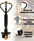 Heavy-Duty Full Electric Pallet Jack With 2 Ton Lift Capacity And Compact Design Perfect For Supermarkets And Logistics Centers Featuring Brushless Motor Power, showcasing handle and controls.