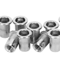 Stainless Steel Ribbed Blind Riveting Nuts Set M6 Heavy Duty Pro Grade Works Great For Automobiles Elevators Switches Instruments