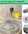 12V Power Adapter For Drinkwell 360 Water Fountain Dog And Cat, Keeps Your Furry Friends Hydrated, Compatible With PAC00-13206 Pump