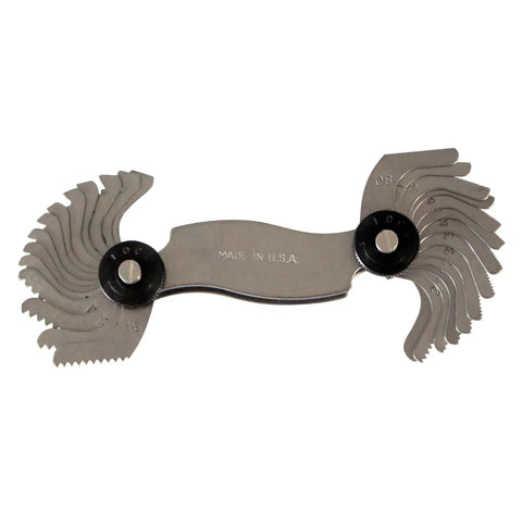 Made In USA Screw Pitch Gauge With 28 Blades For 4 To 80 TPI English Thread Gage Tool Precision Steel