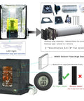 3D Printer Enclosure With Vent Kit And Led Lighting For FDM DLP SLA LCD Printers, Thermal Insulation Cover And Fume Extraction Tent, 400x480x600mm diagram