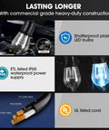 Outdoor 50 Foot RGB LED Christmas Lights IP65 Waterproof Color Changing String Lights For Patio Party Cafe DIY Smart Lights