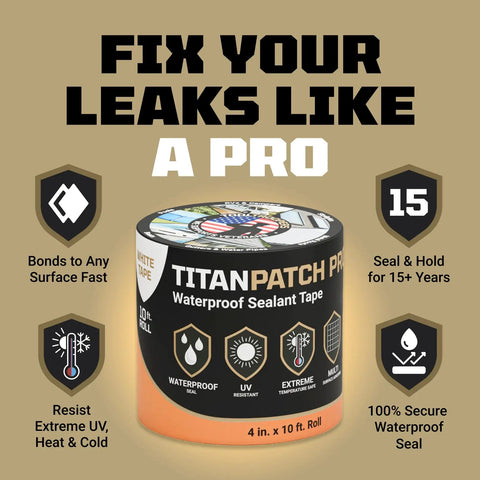 Waterproof Sealant Tape That Stops Leaks Fast And Stays Sealed For 15 Plus Years 4 Inch By 10 Foot package front view