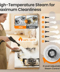 Easywox 2500w Handheld Steam Cleaner Gun With 40.6oz Tank For Auto Detailing Home Cleaning on stovetop with high-temperature steam.
