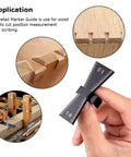 Heavy Duty Aluminum Dovetail Marker Guide Two Pack shows precise angle markings for woodworking and joint assembly.