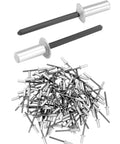 Tough As Nails Heavy Duty Closed End Aluminum Blind Rivets 500 Piece Pack 3/16 X 1/2 with Steel Mandrel and assorted colors.