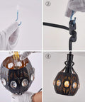 Installation guide for Plug In Pendant Lighting Swag Lamp In Black Iron With Adjustable Cord Vintage Rustic Hanging Ceiling Fixture