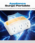 Fridge Surge Protector With Three Outlets For Fridge, TV, And ACs, 120V 12A, 1440W, Delay Start Function, front view